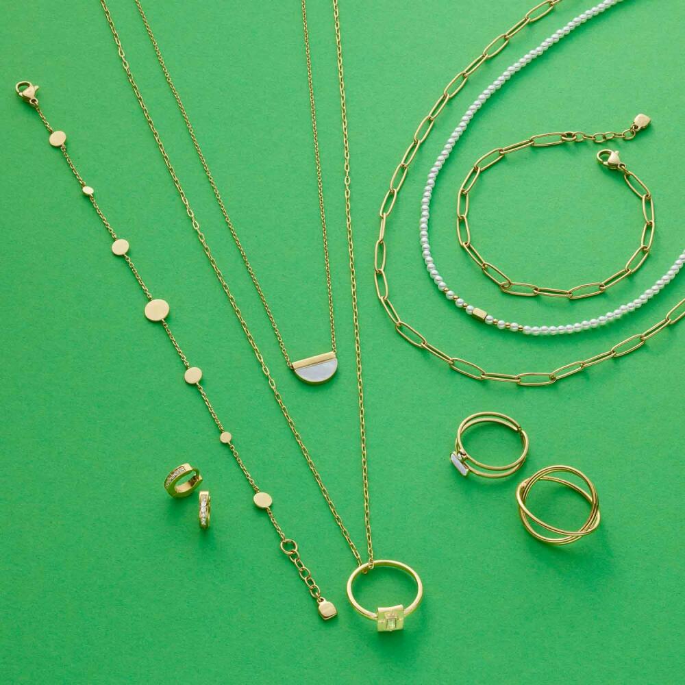 Leonardo Jewels Halskette Leda CIAO, Kette, Schmuck, Edelstahlkette, Edelstahl, Glas, Gold, 023307