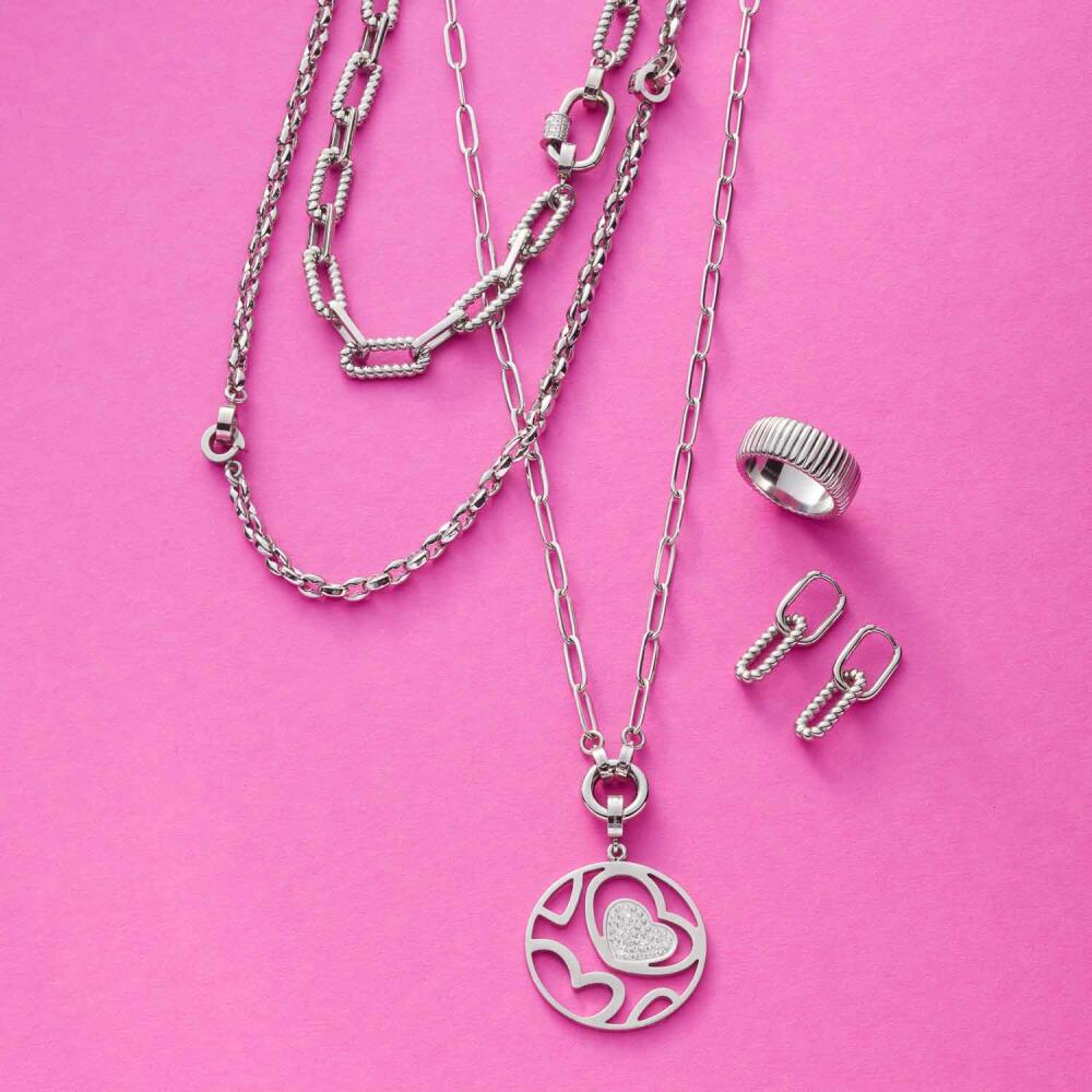 Leonardo Jewels Anhänger Meyla Clip & Mix, Kettenanhänger, Schmuckanhänger, Edelstahl, Zirkonia, Silber, 023258