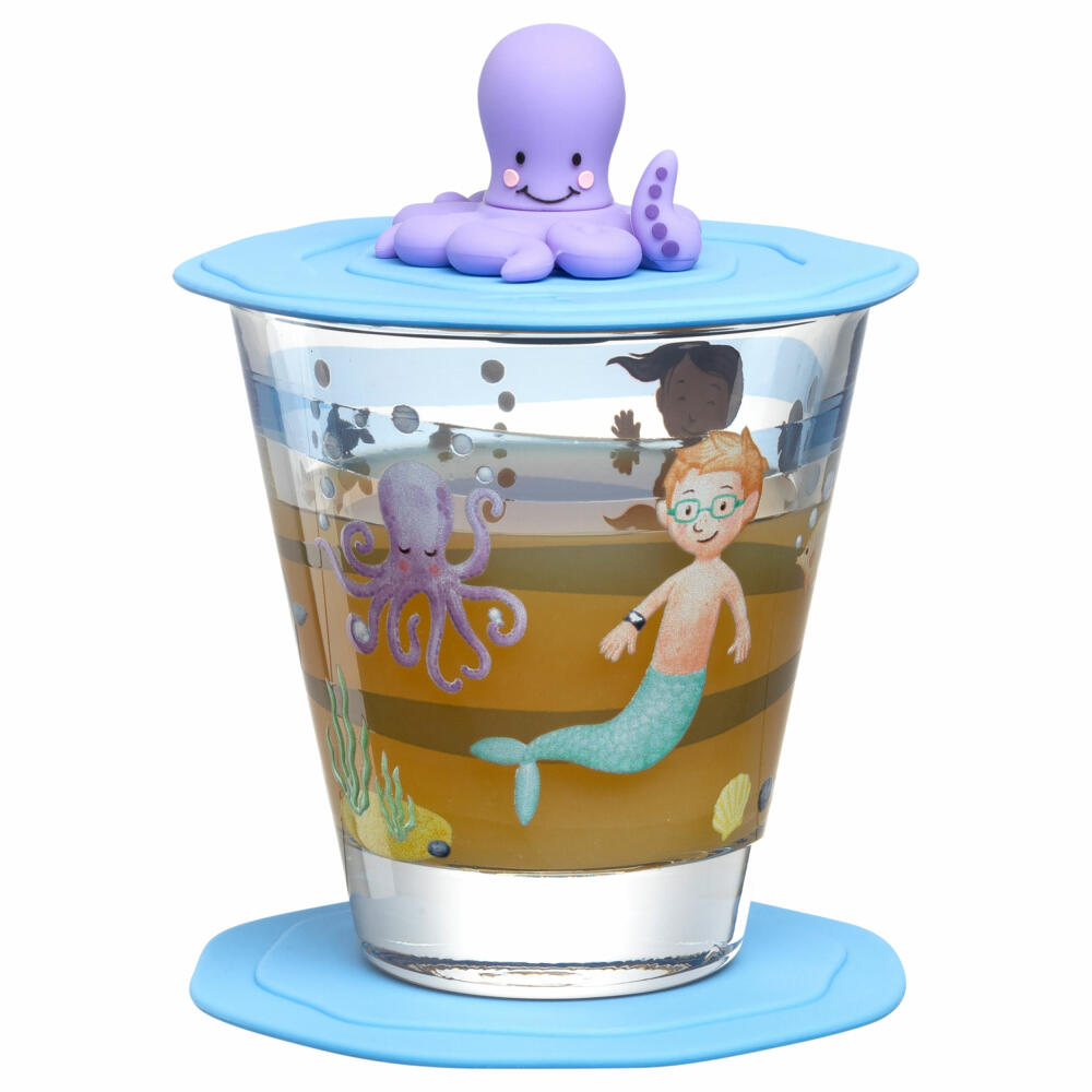 Leonardo Trinkset Bambini Avventura Meer 3-tlg., Trinkbecher, Kalk-Natron-Glas, Mehrfarbig, 215 ml, 023676