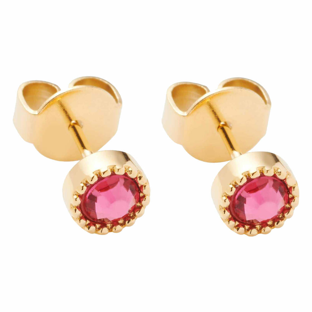 Leonardo Jewels Anka stud earrings, set of 2, earrings, ear jewellery, stainless steel IP gold, Preciosa crystal, red, 023233