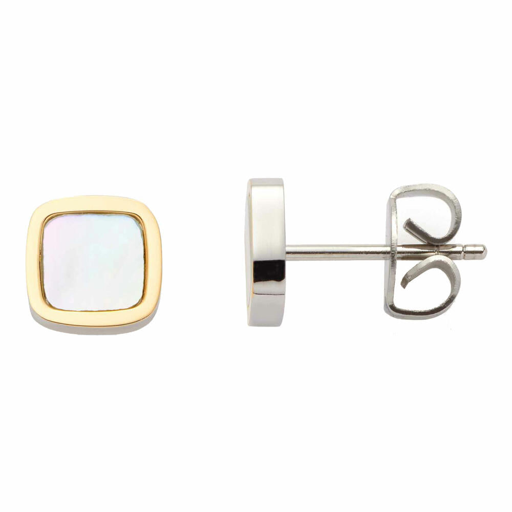 Leonardo Jewels Ohrstecker Pirella, 2er Set, Ohrring, Ohrschmuck, Edelstahl IP Gold, MOP, Weiß, 023204