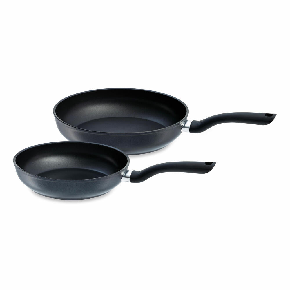 Fissler Cenit Induktion Pfannenset 24 cm/28 cm, Bratpfannen, Pfanne, Stielpfanne, Aluminium, Schwarz, 045 301 02 100 0