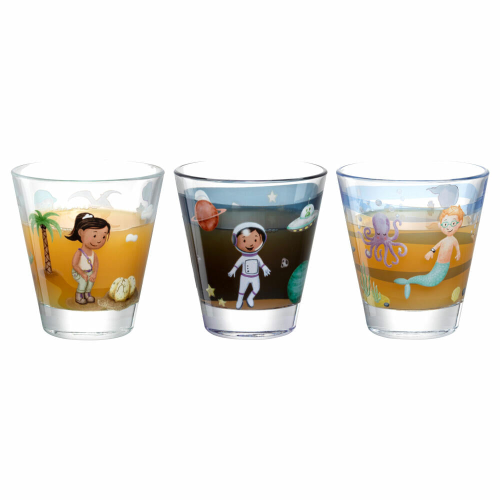 Leonardo drinking glasses set Bambini Avventura 6-pcs., drinking cup, soda-lime glass, multicolored, 215 ml, 023680