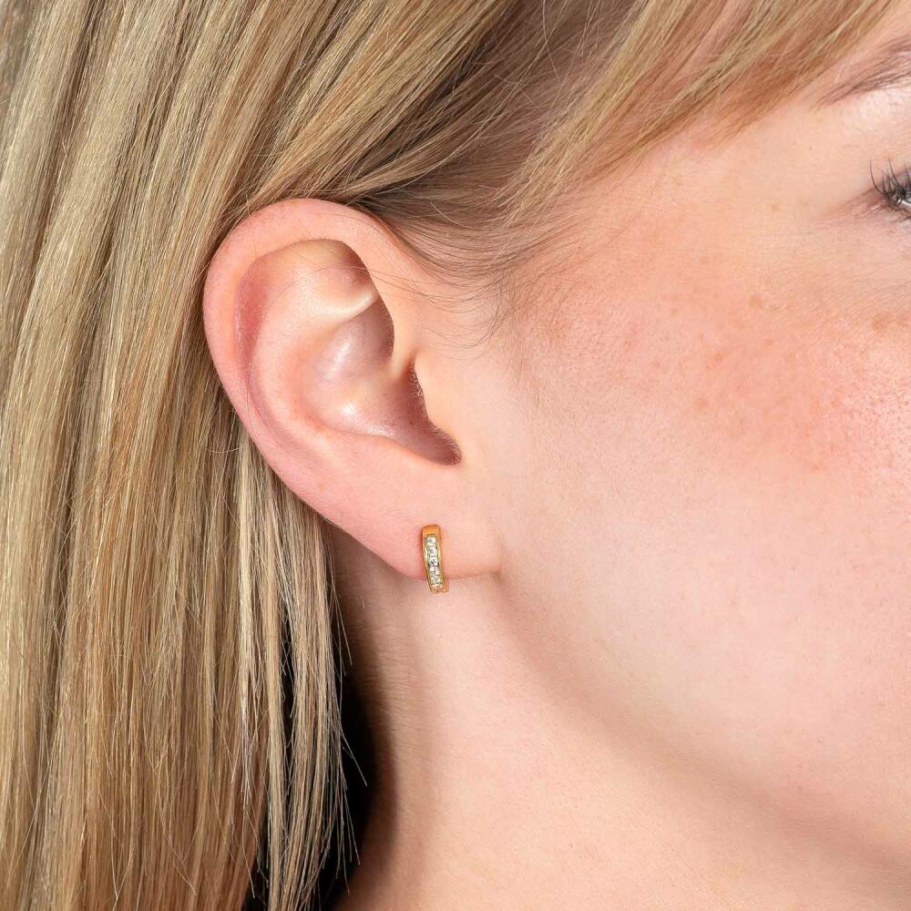 Leonardo Jewels Creole Gold Nani CIAO, set of 2, earrings, ear jewelry, stainless steel IP gold, zirconia, 023331