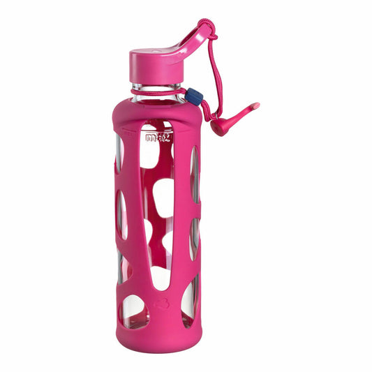 Leonardo drinking bottle Bambini Flamingo, children's drinking bottle, glass, silicone, pink, 500 ml, 028834