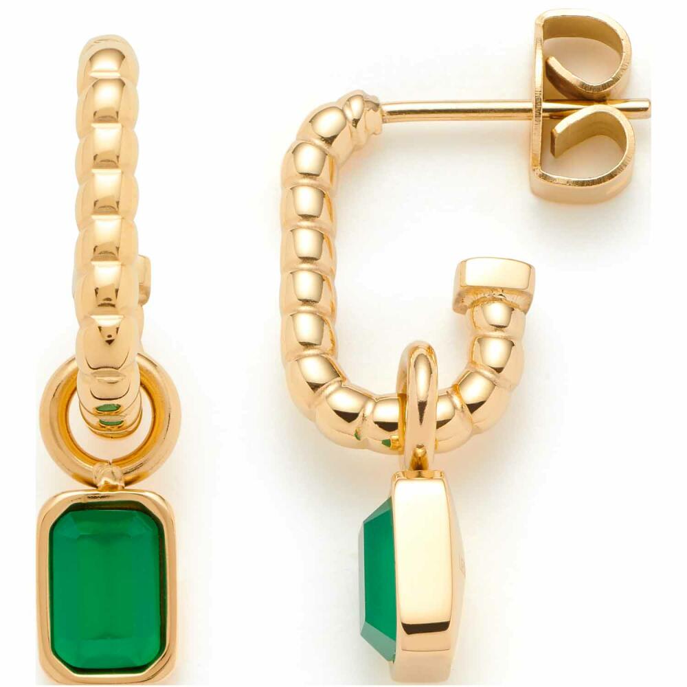 Leonardo Jewels Earring Susa, set of 2, ear studs, earrings, jewelry, stainless steel IP gold, glass, green, 023209