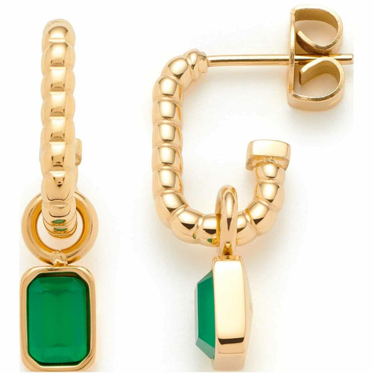 Leonardo Jewels Earring Susa, set of 2, ear studs, earrings, jewelry, stainless steel IP gold, glass, green, 023209