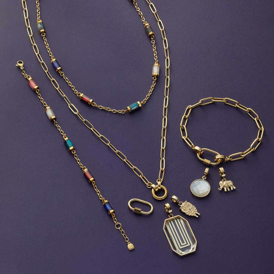 Leonardo Jewels Anhänger Sima Clip & Mix, Kettenanhänger, Schmuckanhänger, Edelstahl IP Gold, MOP, Weiß, 023269