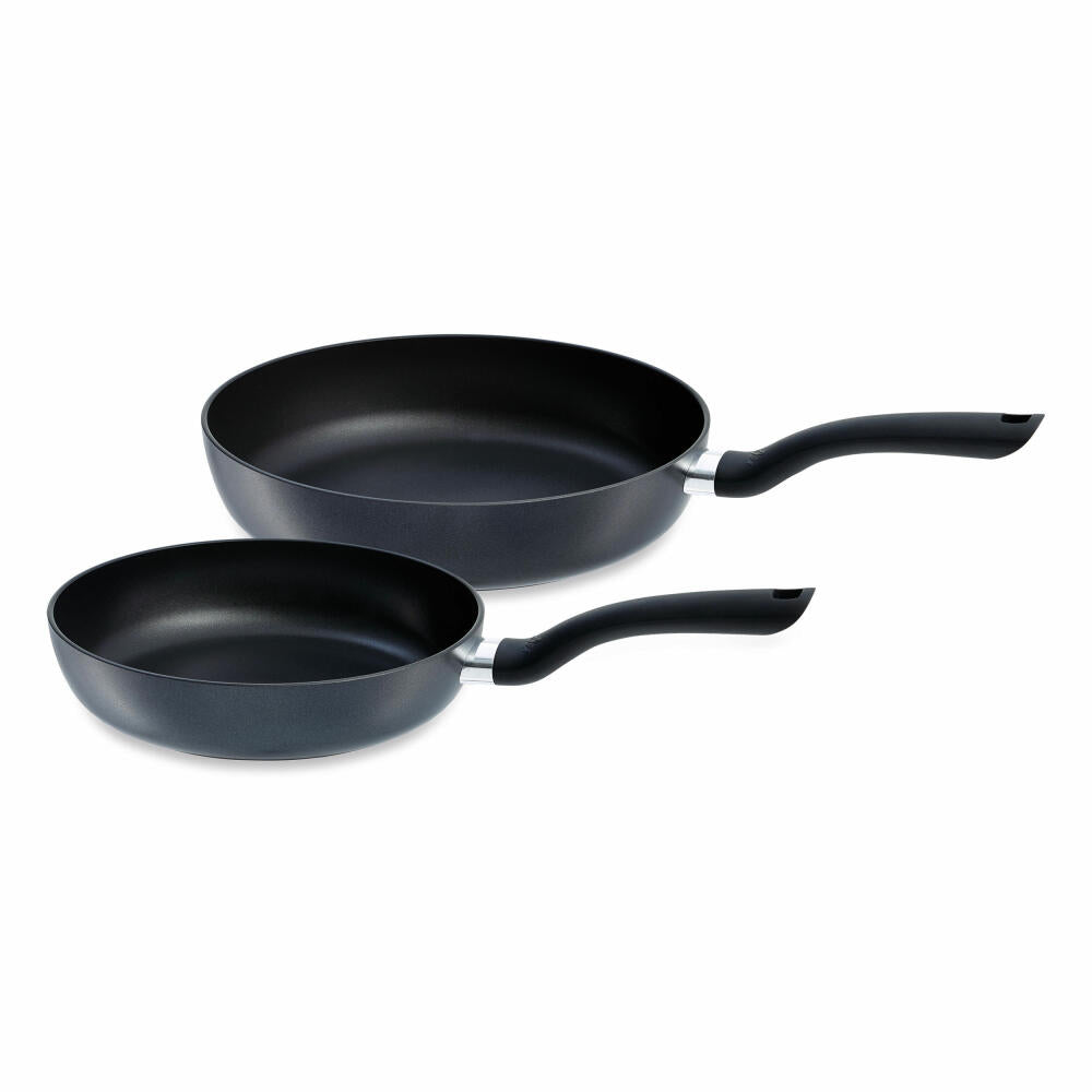 Fissler Cenit Pfannenset 24 cm/28 cm, Bratpfannen, Pfanne, Stielpfanne, Aluminium, Schwarz, 045 300 02 100 0