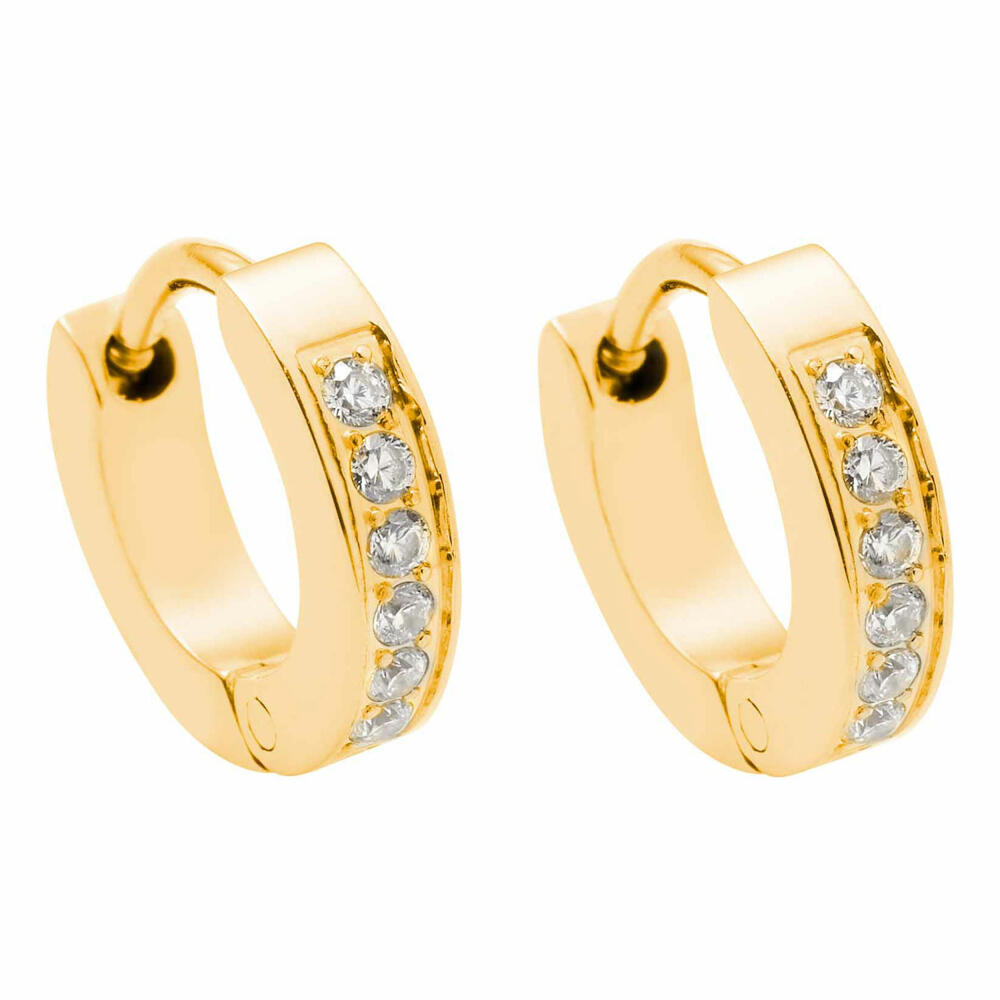Leonardo Jewels Creole Gold Nani CIAO, set of 2, earrings, ear jewelry, stainless steel IP gold, zirconia, 023331