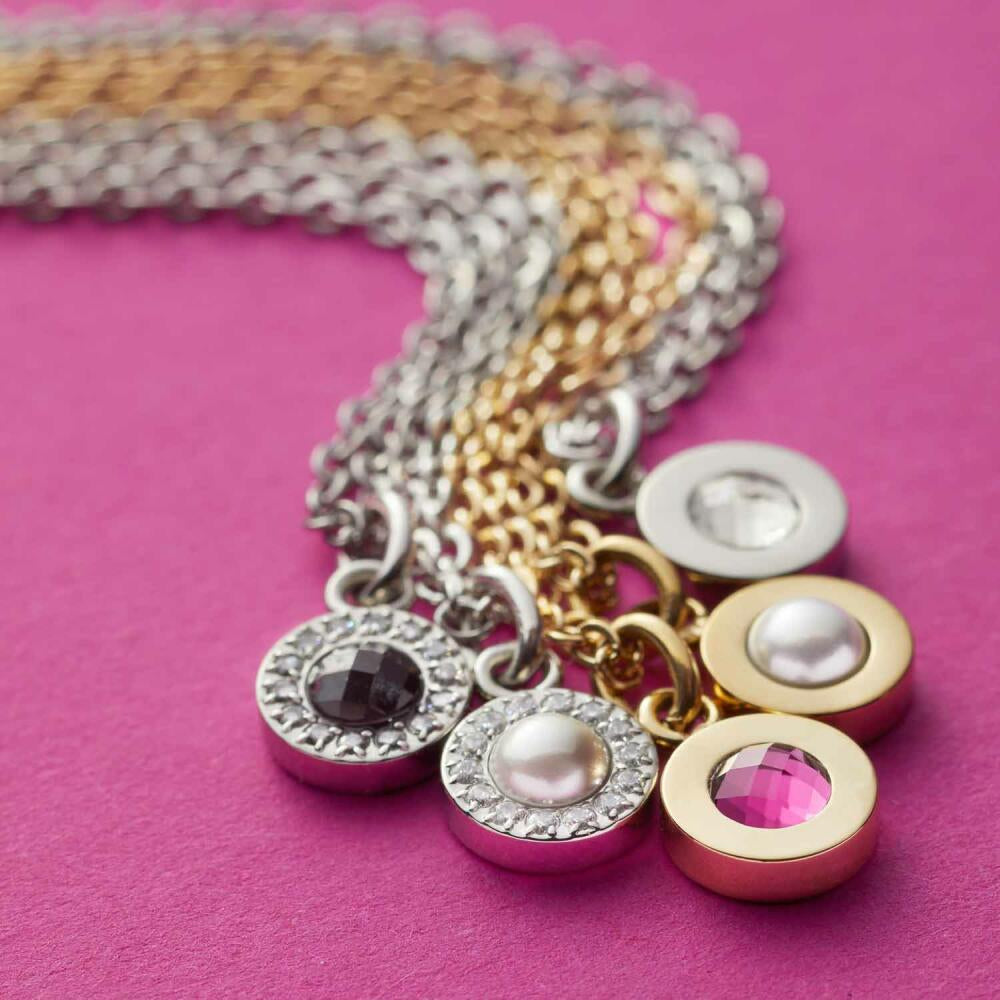 Leonardo Jewels Necklace Isa, Chain, Jewelry, Stainless Steel Chain, Stainless Steel, Imitation Pearl, Zirconia, White, 023346