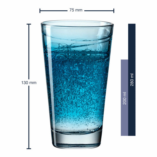Leonardo drinking glass Vario Struttura, mug, water glass, soda-lime glass, blue, 280 ml, 026832