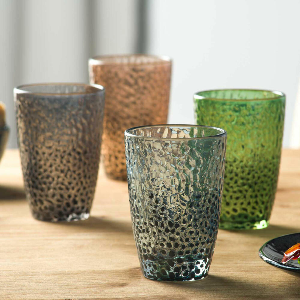 Leonardo Trinkglas Matera, Trinkbecher, Kalk-Natron-Glas, Blau, 340 ml, 024384