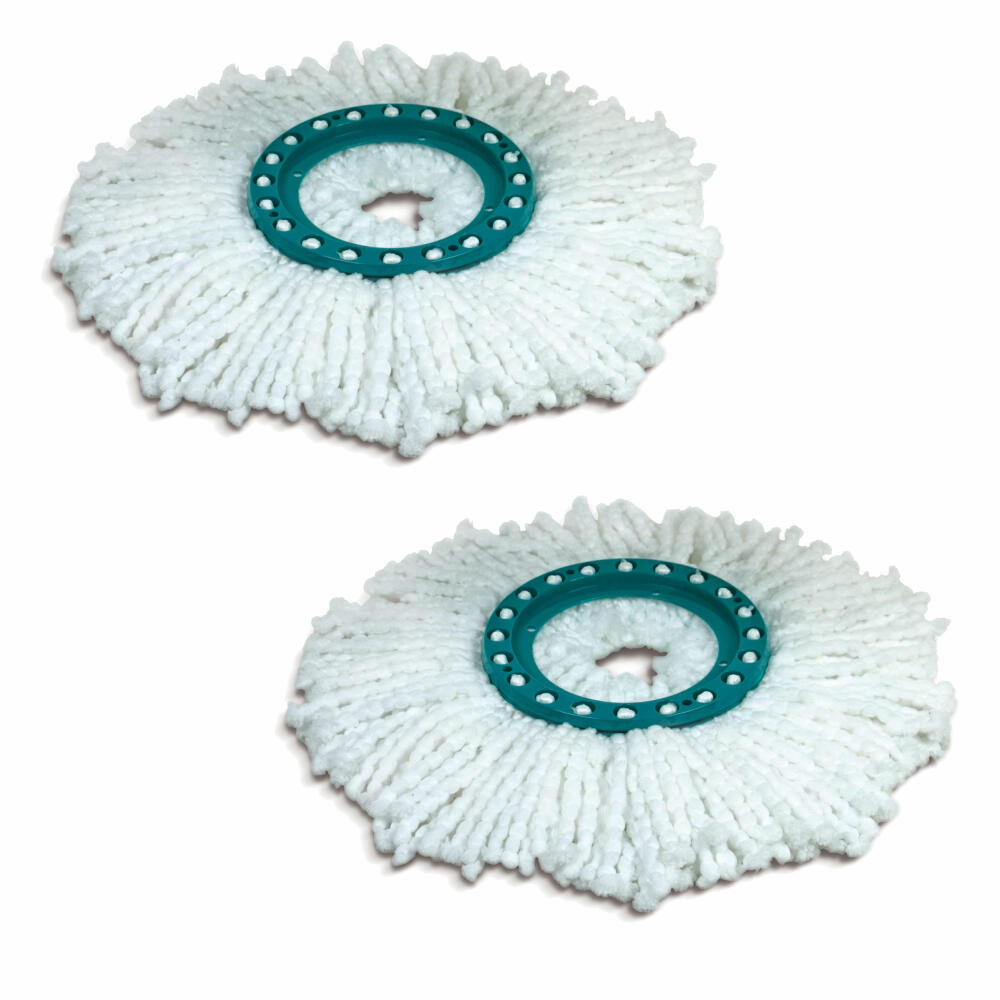 Leifheit Replacement Head Disc Mop Set of 2, Mop Attachment, Clean Twist, Spare Part, Microfiber, 2 Pieces, 52094