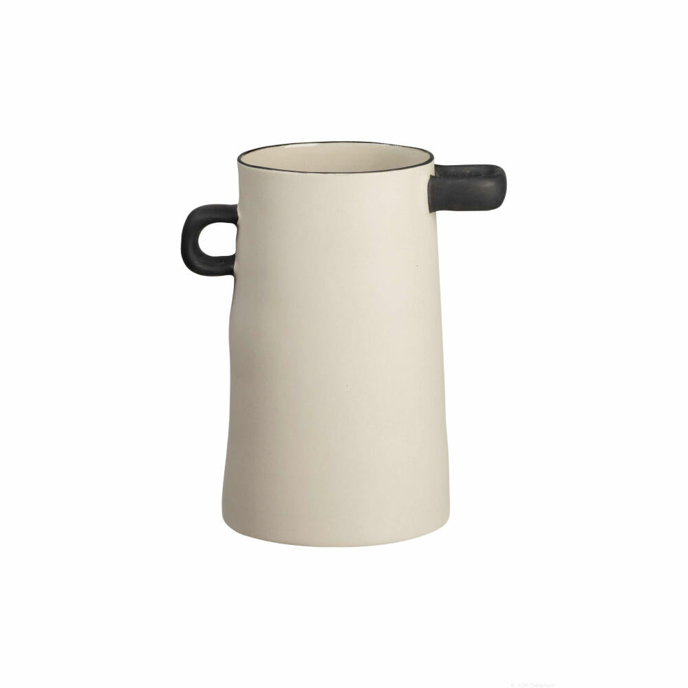 ASA Selection rayu Vase Natur, Blumenvase, Dekovase, Steinzeug, Beige / Schwarz, H 21.5 cm, 84003130