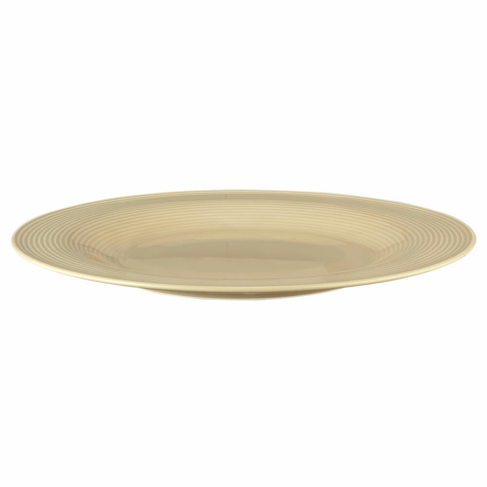Seltmann Weiden Beat Teller Flach, Speiseteller, Servierteller, Porzellan, Sandbeige, Ø 30 cm, 001.772184