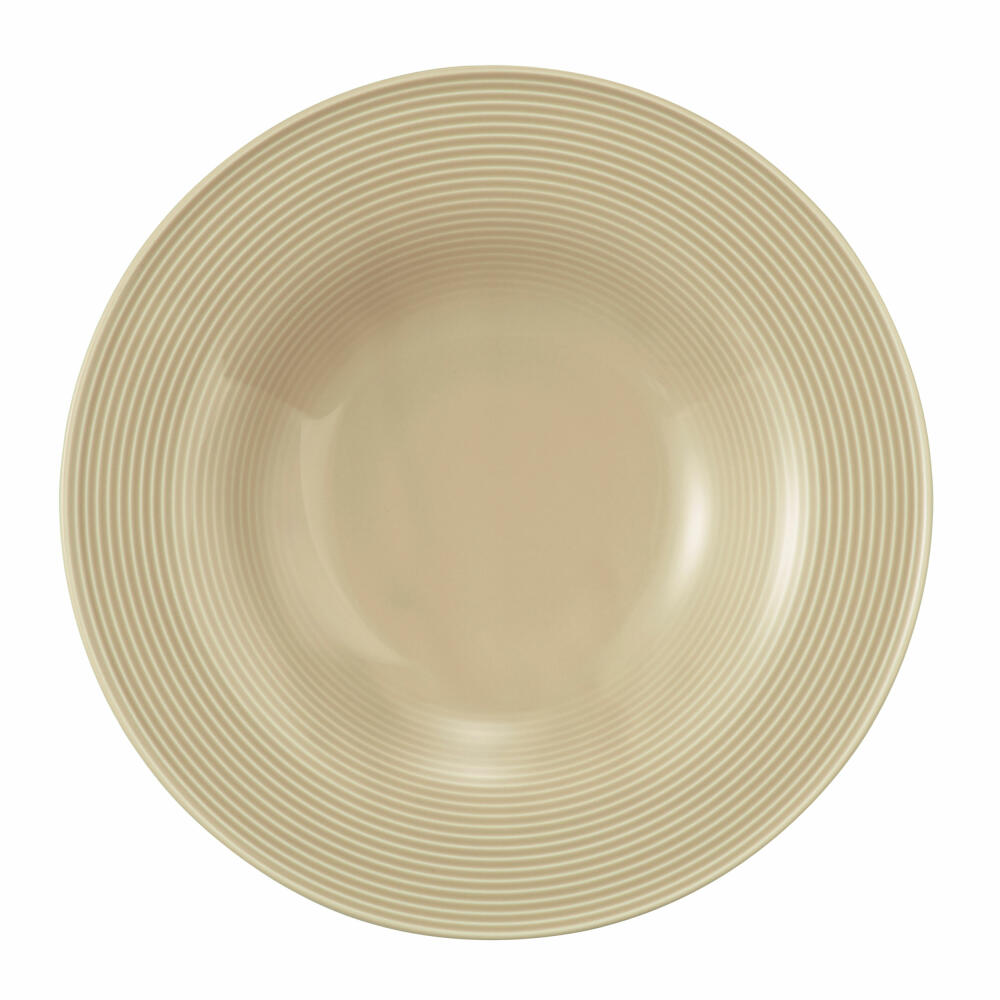 Seltmann Weiden Beat pasta / salad plate, dinner plate, plate, pasta plate, porcelain, sand beige, Ø 27.4 cm, 001.772202