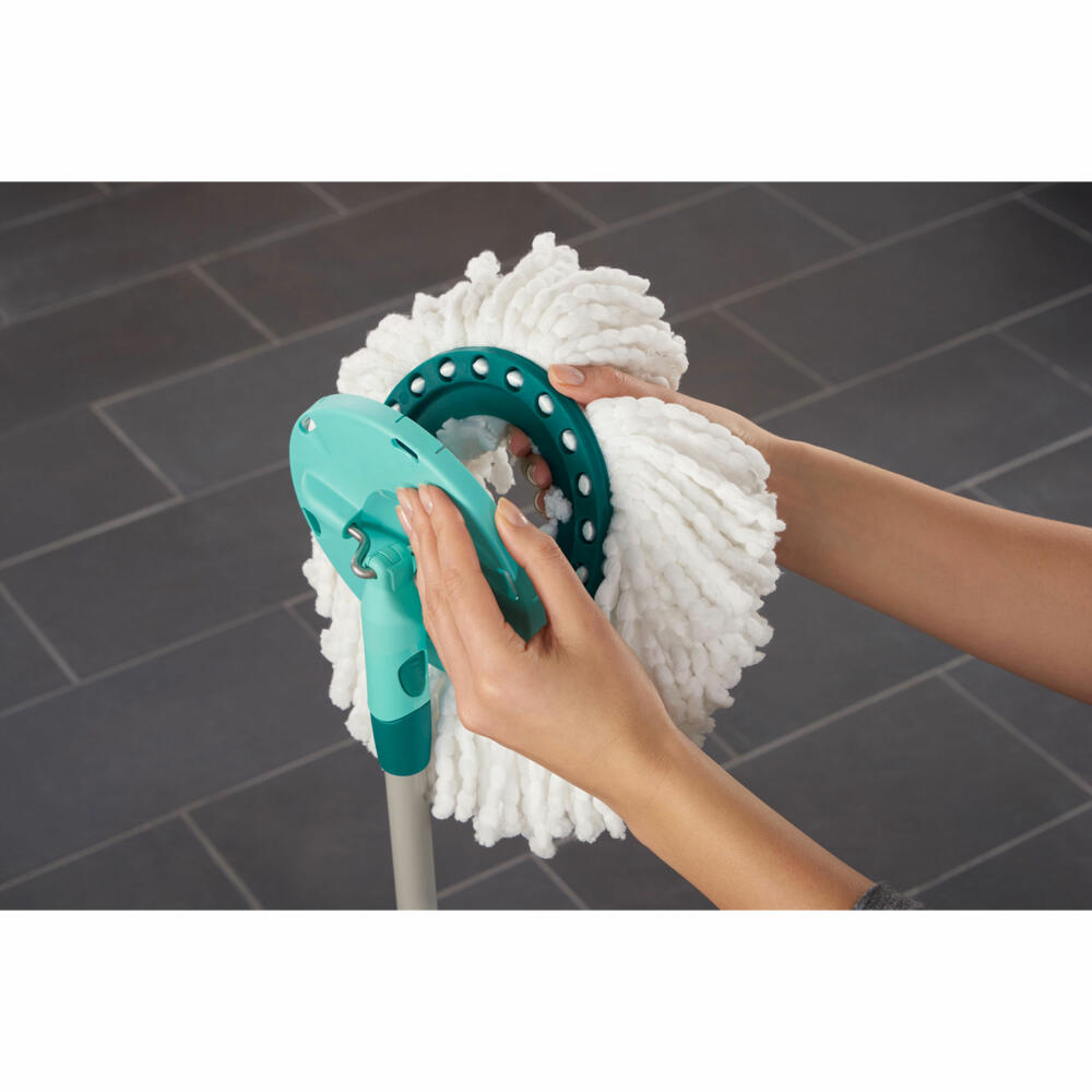 Leifheit Replacement Head Disc Mop Set of 2, Mop Attachment, Clean Twist, Spare Part, Microfiber, 2 Pieces, 52094