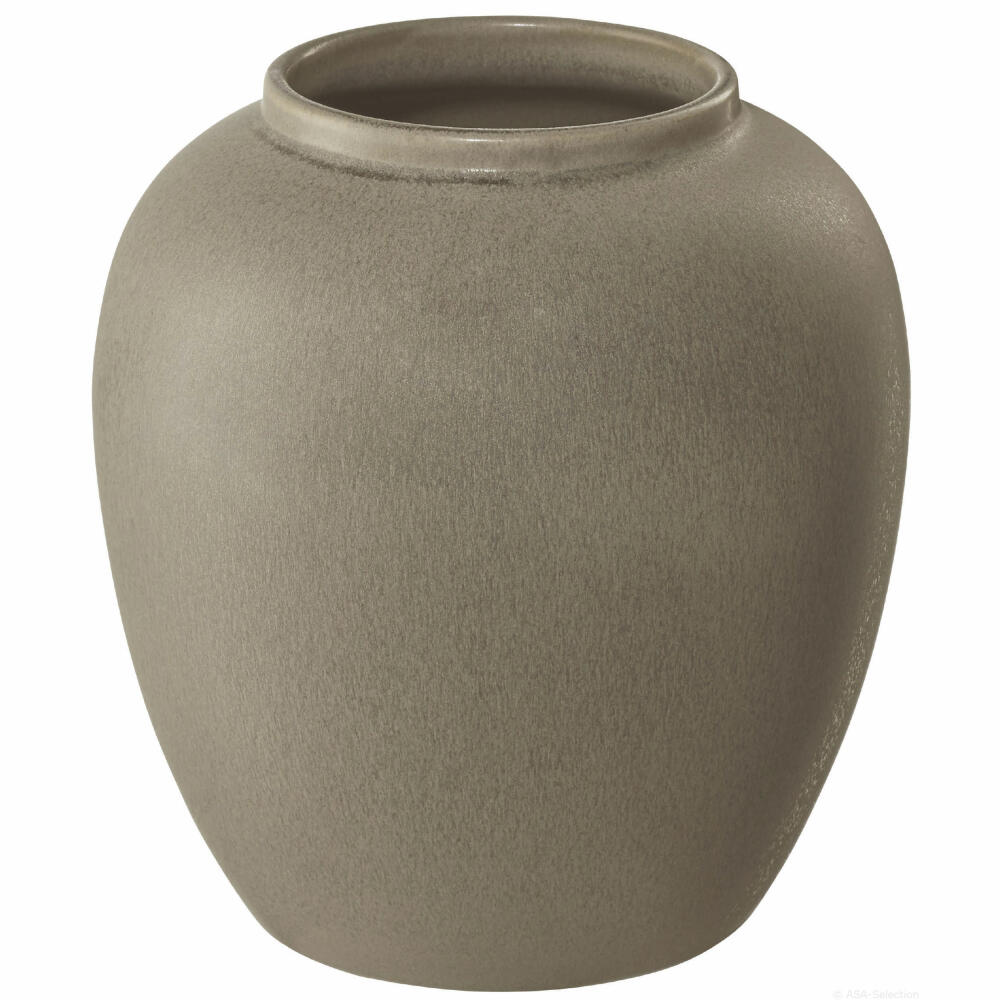 ASA Selection florea Vase stone, Blumenvase, Dekovase, Steingut, Braun, H 16 cm, 80101171
