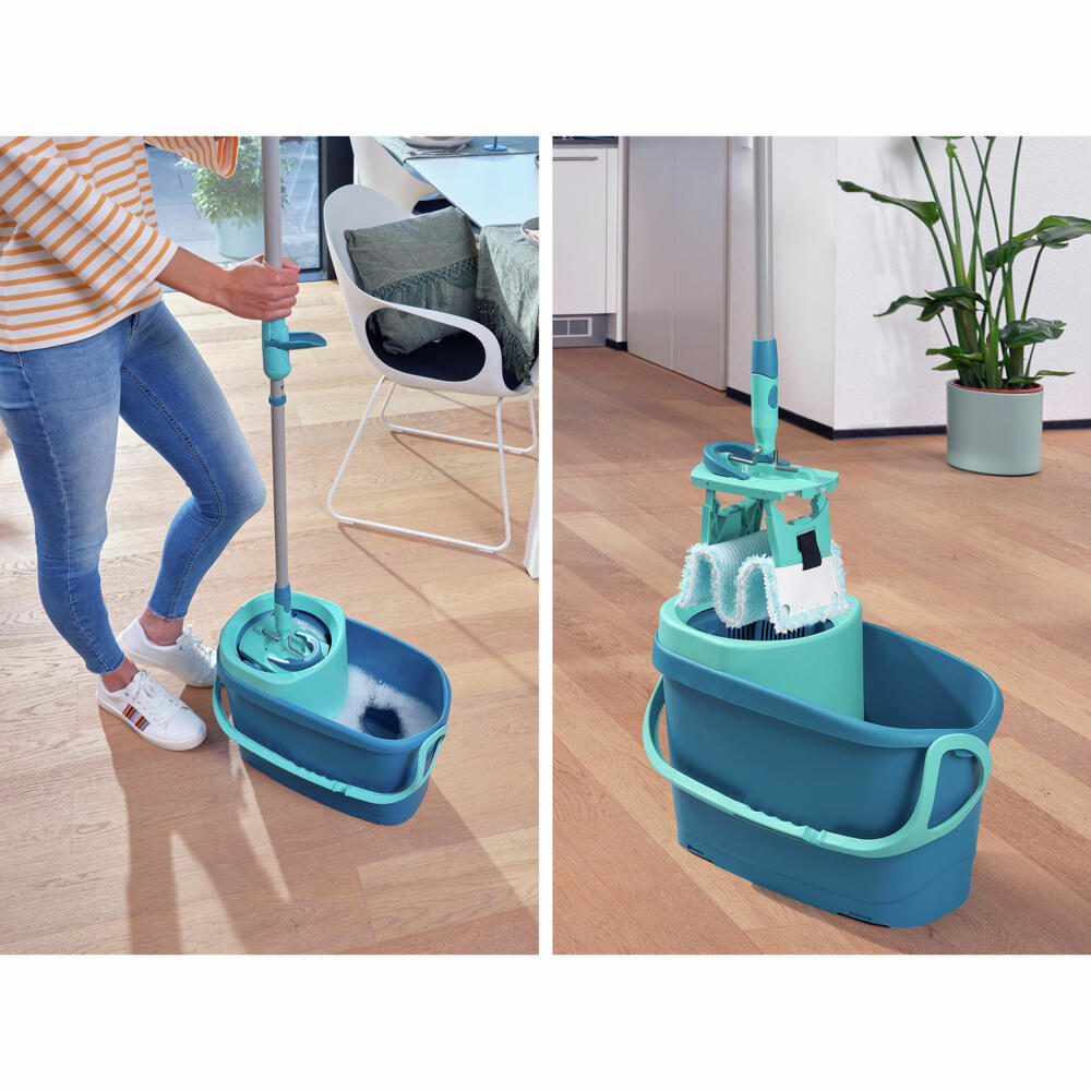 Leifheit Mop Set Clean Twist M Ergo + static plus cover, floor mop set, 52137