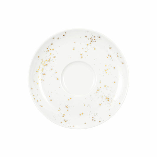 Seltmann Weiden Liberty combination saucer, underplate, porcelain, Golden Stars, Ø 16.1 cm, 001.772110