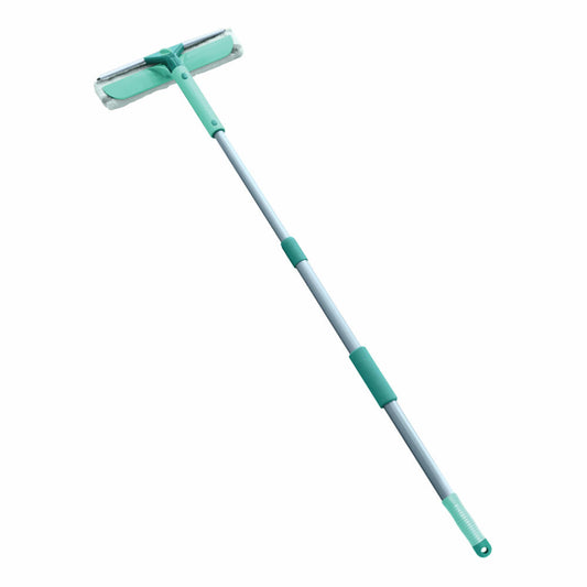 Leifheit window wiper Classic Window Cleaner Telescope 155, window cleaner with handle, microfiber, turquoise, 55238