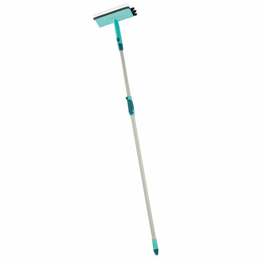 Leifheit Window Wiper with Brush &amp; Telescopic Handle, Adjustable, 110 to 190 cm, 51104