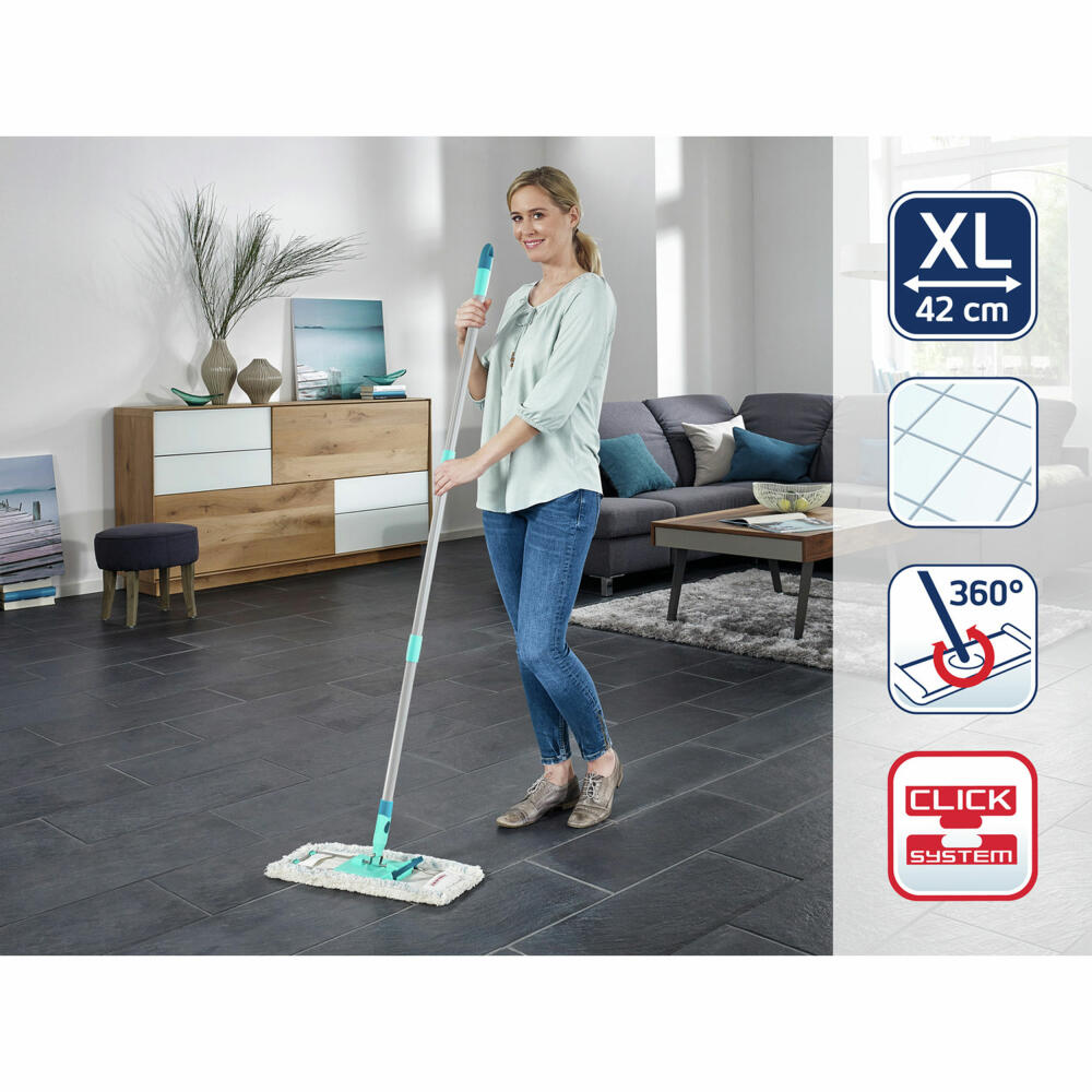 Leifheit floor wiper Profi XL cotton plus, mop, steel handle, 55456