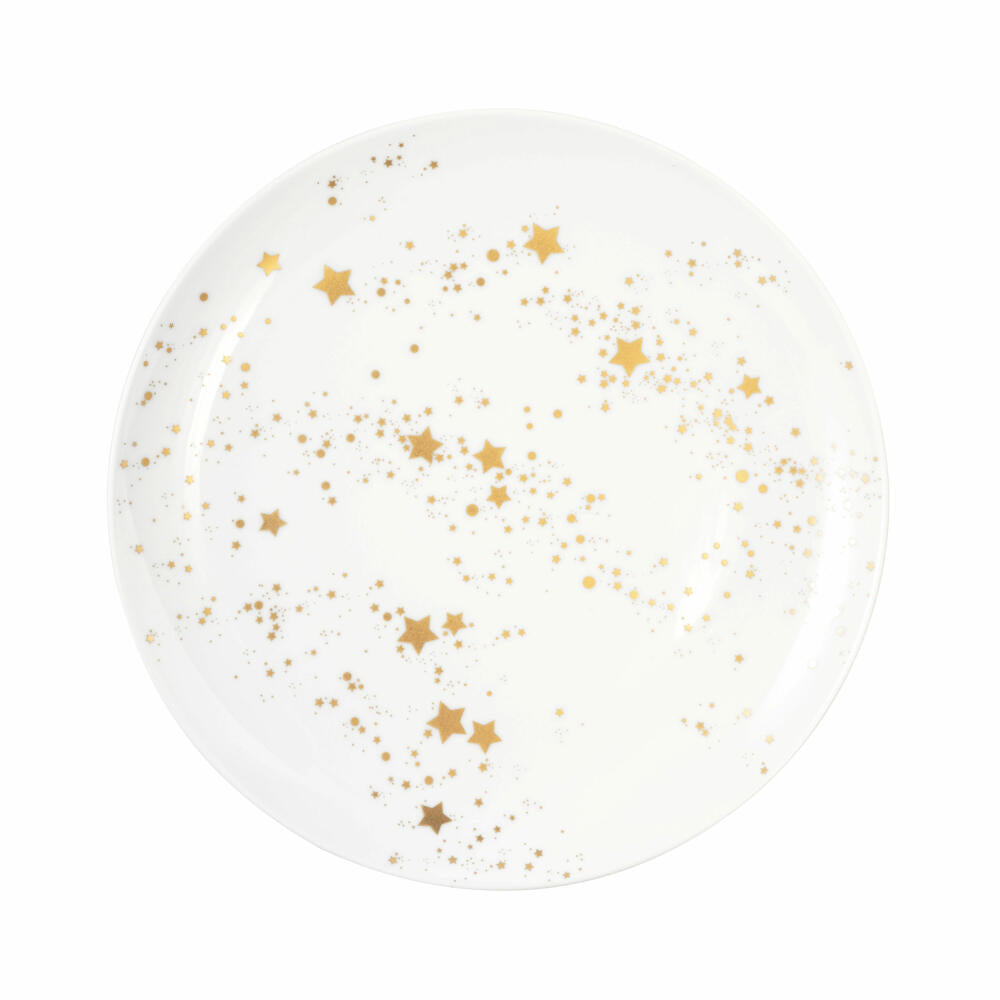 Seltmann Weiden Liberty breakfast plate, plate, cake plate, porcelain, Golden Stars, Ø 22.7 cm, 001.772111