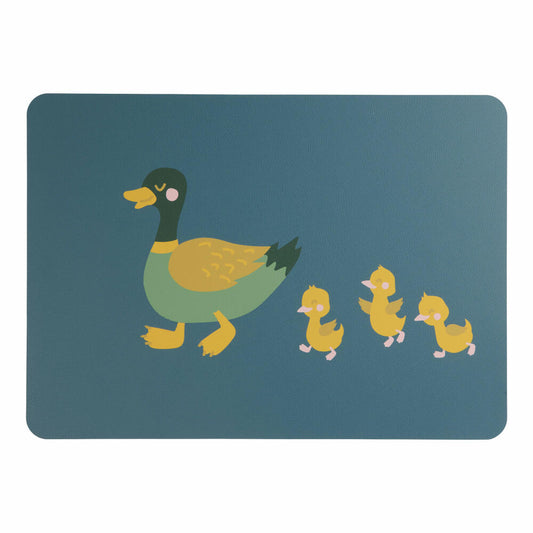 ASA Selection coppa kids Tischset Duck Emil with Ducklings, Platzset, Platzdecke, Platzmatte, Untersetzer, PVC-Lederoptik, 46 x 33 cm, Blau, 78834420