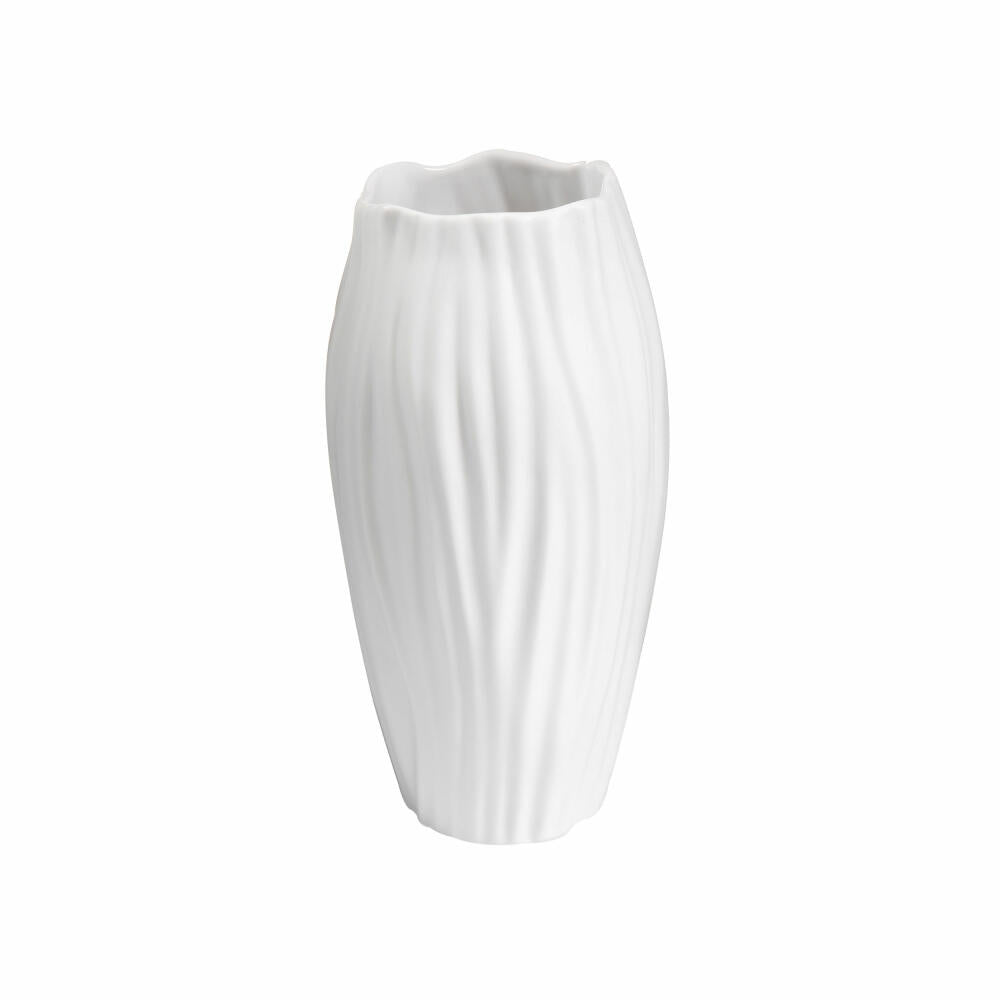 Goebel Vase Spirulina, Kaiser Porcelain, Porcelain vase, oblong, porcelain, white, H 16 cm, 14004601