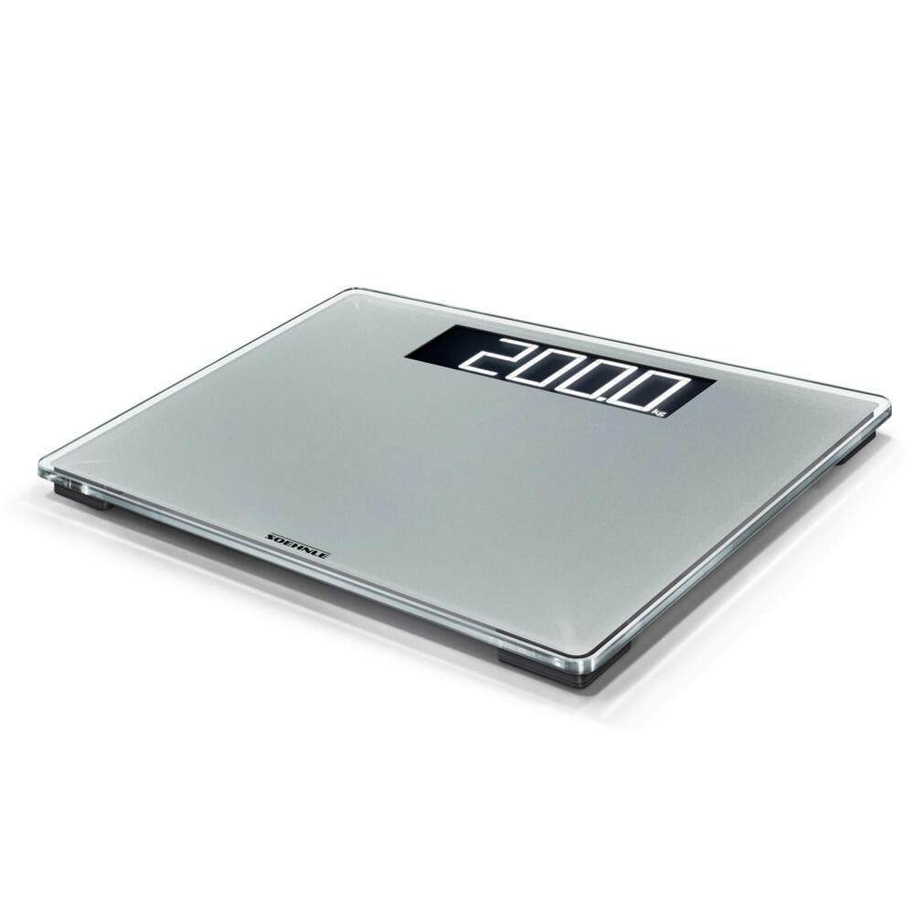 Soehnle Personal Scale Digital Style Sense Comfort 600, Body Scale, Safety Glass, LCD Display, Silver, 63864