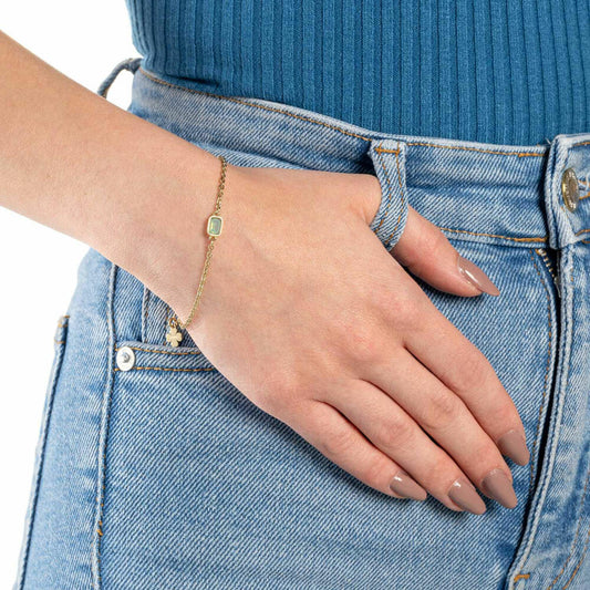 Leonardo Jewels Armband Sofia Ciao, Armreif, Armschmuck, Edelstahl IP gold, Glas, grün, 021652