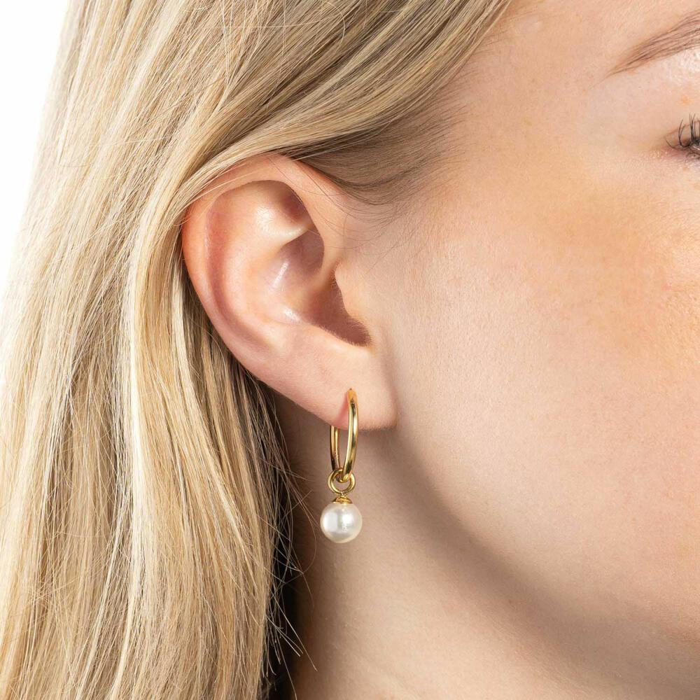 Leonardo Jewels Anhänger 2er Set gold Perla Beautys, Kettenanhänger, Modeschmuck, Edelstahl IP gold, Imitationsperlen, weiß, 021627