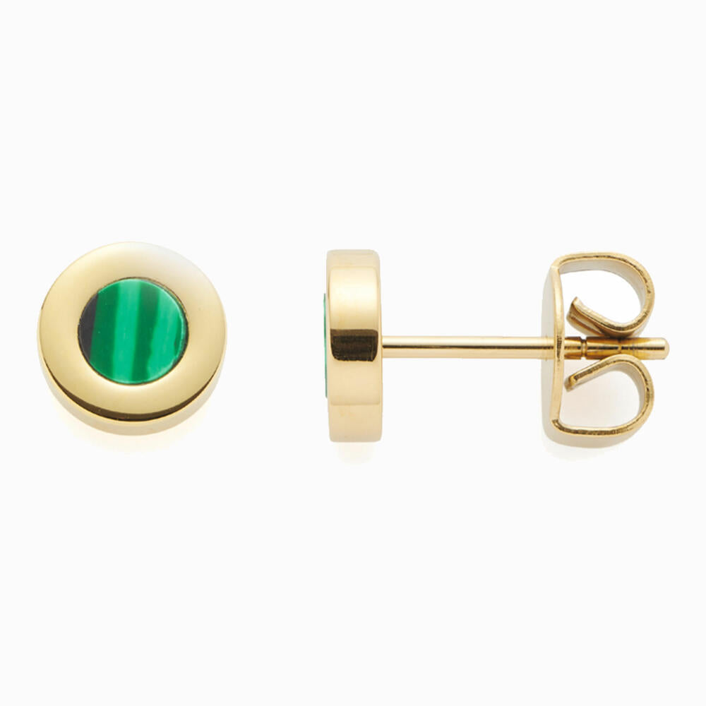 Leonardo Jewels Valea earring, earring, ear jewelry, ear ring, jewelry, stainless steel IP gold, malachite, green, 021770