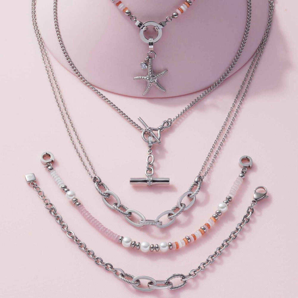 Leonardo Jewels Halskette Mascha, Kette, Halsschmuck, Schmuck, Edelstahl, Zirkonia, Silber, 021742