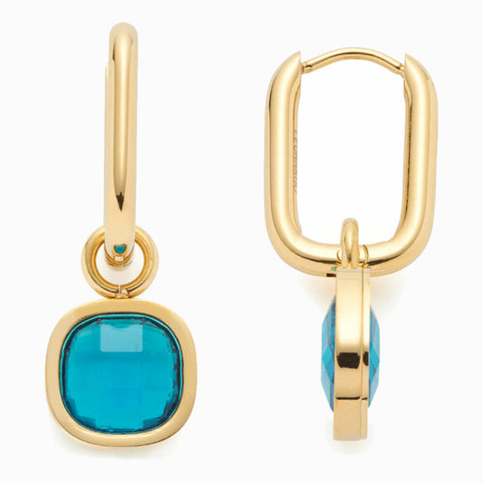 Leonardo Jewels Creole Juna, Earring, Ear Jewelry, Ear Ring, Jewelry, Stainless Steel IP Gold, Glass, Blue, 021754