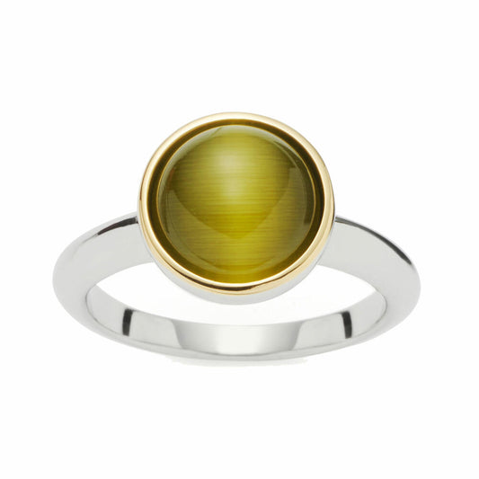 Leonardo Jewels Ring 17 Annika, finger ring, finger jewelry, stainless steel, cats eye, green, 021558