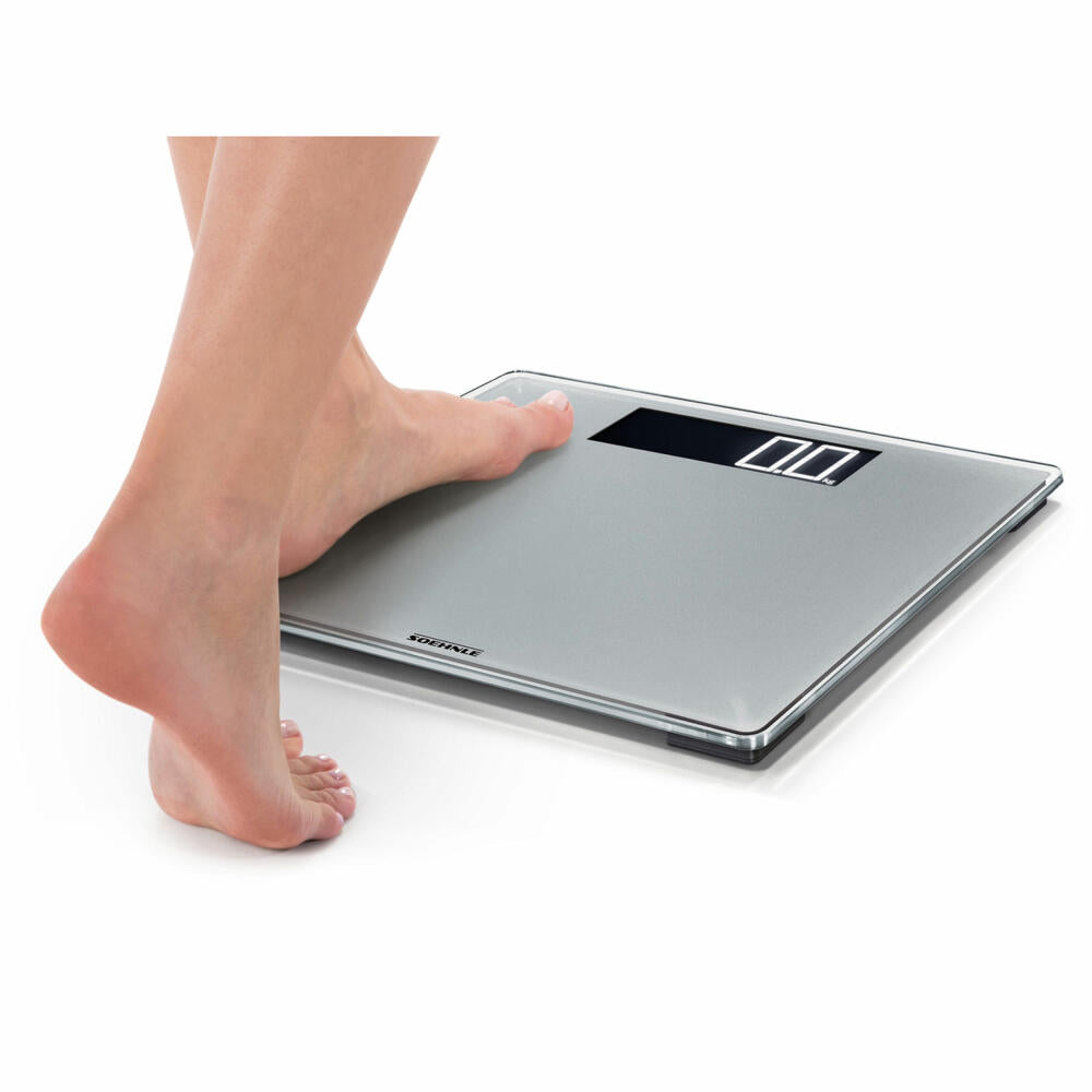 Soehnle Personal Scale Digital Style Sense Comfort 600, Body Scale, Safety Glass, LCD Display, Silver, 63864