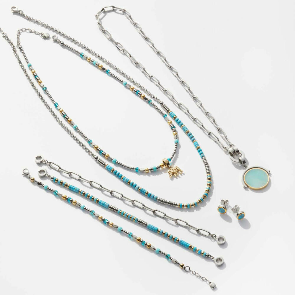 Leonardo Jewels Halskette Malina, Kette, Halsschmuck, Schmuck, Edelstahl, Türkis, 021749