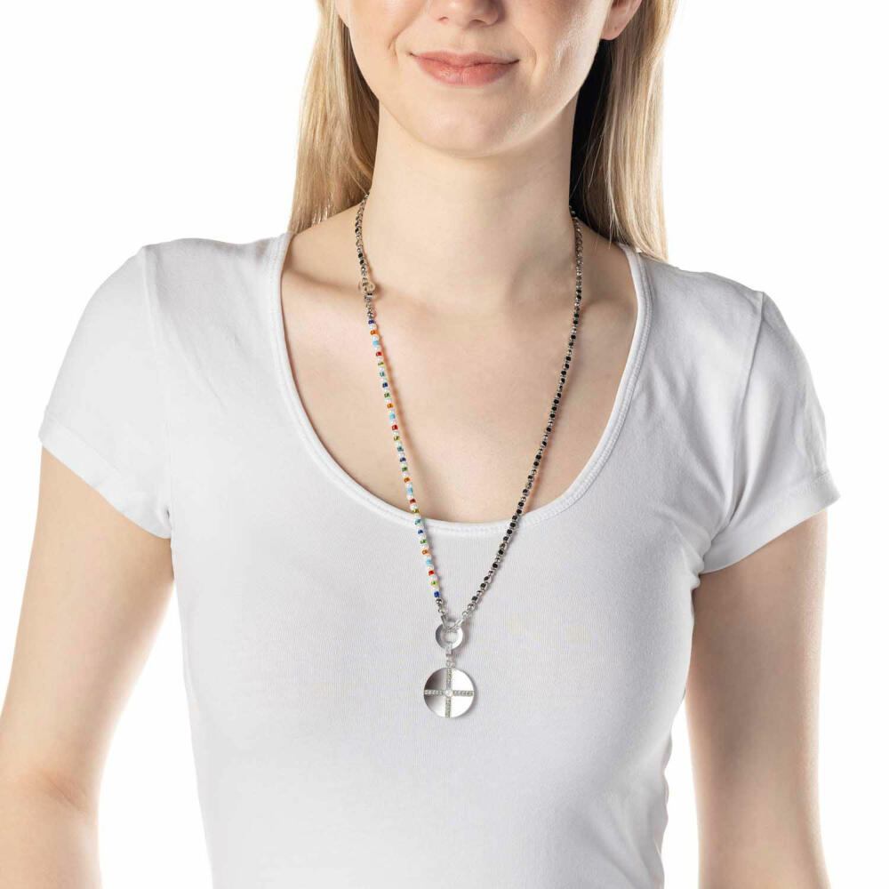 Leonardo Jewels Set Halskette 64 Davina, Kette, Halsschmuck, Schmuck, Edelstahl, MOP, Glas, Imitationsperle, Zirkonia, Mehrfarbig, 021755