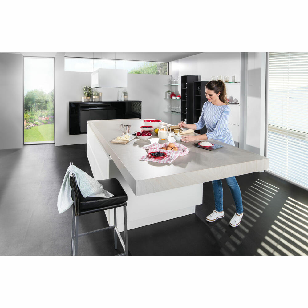 Soehnle Küchenwaage Digital Page Comfort 300 Slim, Waage, Sicherheitsglas, LCD-Display, Silber, 61504