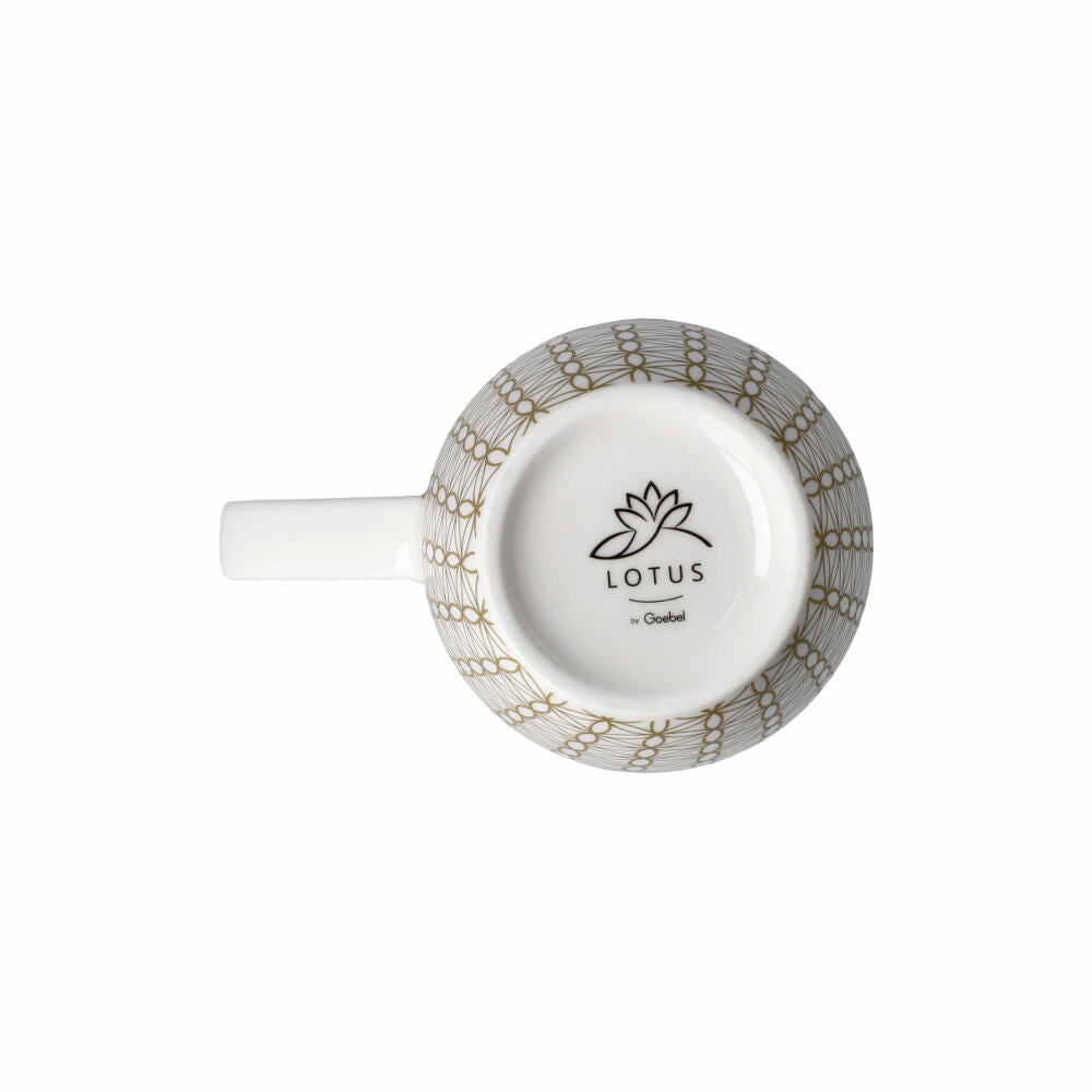 Goebel Teetasse mit Deckel und Sieb Blume des Lebens Weiß, Lotus Becher, Fine Bone China, Bunt, 450 ml, 23101761