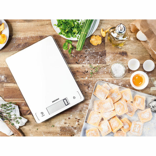 Soehnle Küchenwaage Digital Page Profi 300, Waage, Sicherheitsglas, LCD-Display, Stahl, Weiß, 61507
