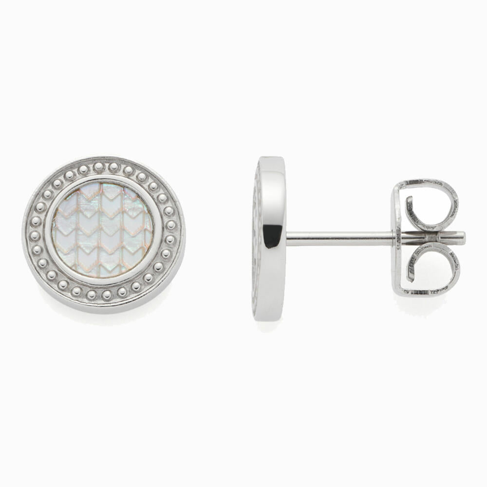 Leonardo Jewels Ohrstecker Polina, Ohrring, Ohrschmuck, Ohr Ring, Schmuck, Edelstahl, MOP, Silber, 021517