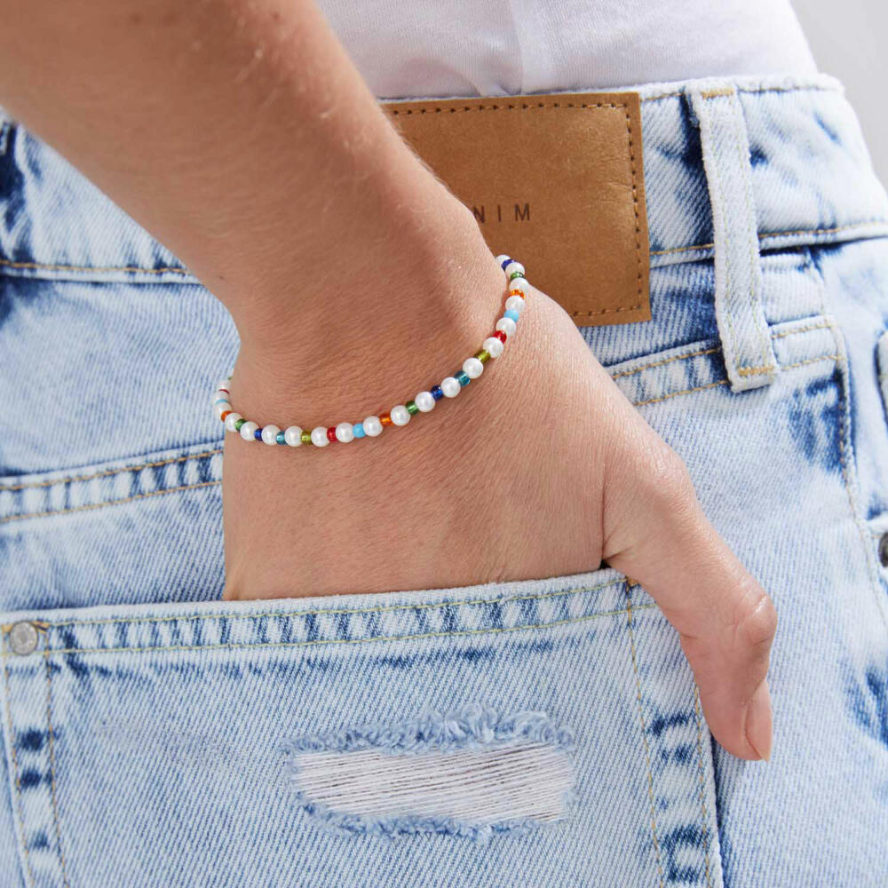 Leonardo Jewels Set Halskette 64 Davina, Kette, Halsschmuck, Schmuck, Edelstahl, MOP, Glas, Imitationsperle, Zirkonia, Mehrfarbig, 021755