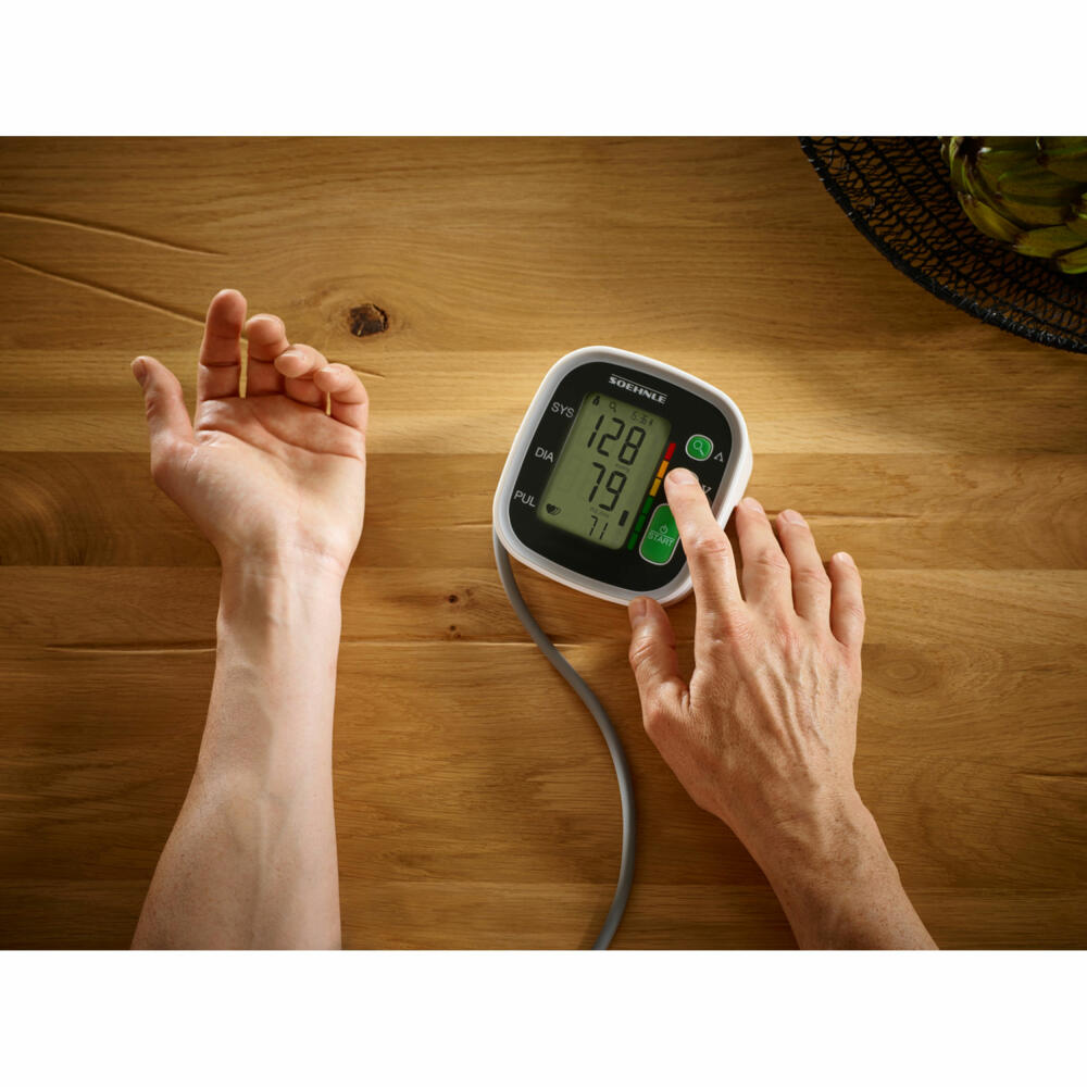 Soehnle Oberarm-Blutdruckmessgerät Systo Monitor Connect 300 mit Bluetooth, Blutdruckmesser, Gesundheit, Weiß, Schwarz, 68096