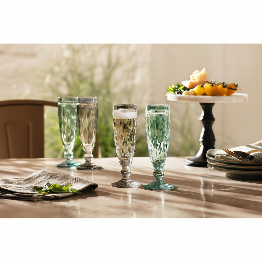 Leonardo Sektglas Brindisi, Sektflöte, Sektkelch, Kalk-Natron Glas, grün, 140 ml, 021608