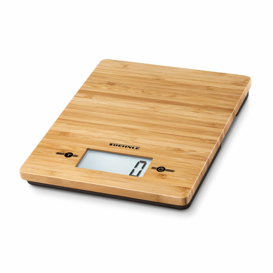 Soehnle KWD Bamboo, digital kitchen scale, kitchen scale, food scale, LCD display, 66308