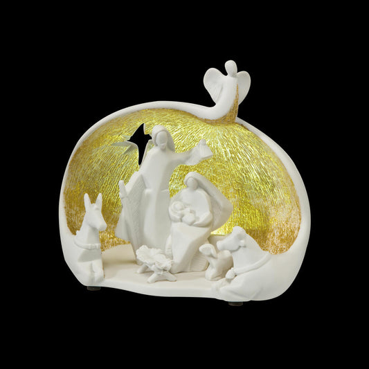 Goebel Sirenes Nadal Enchanted figure, with lighting, Christmas figure, decorative figure, porcelain, white / gold, 17 cm, 20000811